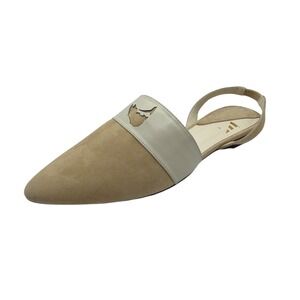 Nantucket Sole Shoes Women 6.5 Tan Suede Leather Pointed Toe Slingback Flats